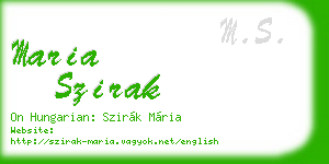 maria szirak business card