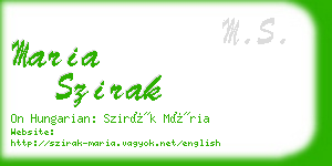 maria szirak business card